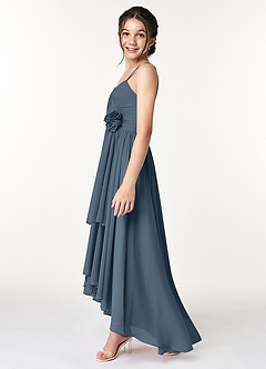 Azazie Catalina Junior Neptune A-Line Ruched Chiffon Dress image5