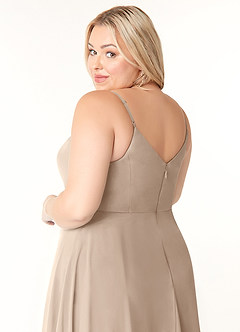 Azazie Clarissa 신부 들러리 드레스 A라인 쉬폰 티 길이 드레스 image11