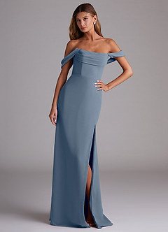 Azazie Saige Bridesmaid Dresses Twilight A-Line Off the Shoulder Chiffon Convertible Dress image4