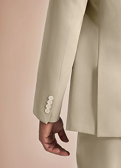 front James Tan Structured Stretch Suit Jacket
