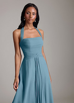 Azazie Clarisa Bridesmaid Dresses Bermuda A-Line Pleated Chiffon Dress image3