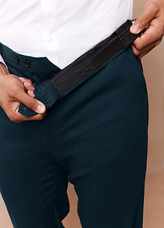 front Savile Sarcelle Pantalon habillé en mélange de laine