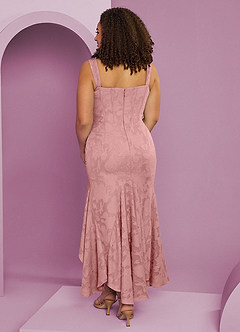 Barbie ♥ Azazie Bridesmaid Dresses Rosette Sheath Side Slit Floral Burnout Dress image11