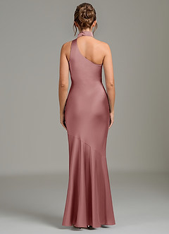 Azazie Jalissa Bridesmaid Dresses Dusty Rose Mermaid One Shoulder Stretch Satin Dress image6