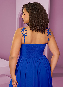 Barbie ♥ Azazie Bridesmaid Dresses Royal Blue A-Line Pleated Chiffon Dress image2