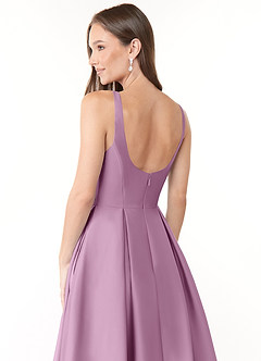 Azazie Neve Robes de demoiselle d'honneur Robe Princesse en Satin extensible avec poches Glycine image6