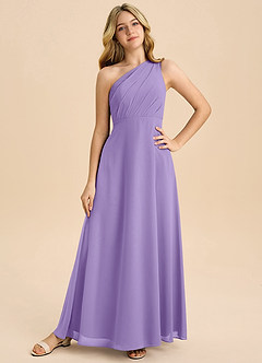 Azazie Phaedra Junior Tahiti A-Line Pleated Chiffon Dress image3