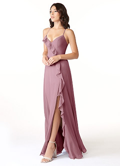 Azazie Tarni Bridesmaid Dresses Vintage Mauve A-Line Chiffon Dress image3