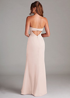 Azazie Leonis Bridesmaid Dresses Rose Petal Sheath Strapless Chiffon Convertible Dress image5
