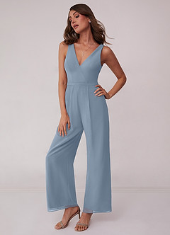 Barbie ♥ Azazie Final Sale Barbie Pink Chiffon Jumpsuit image1