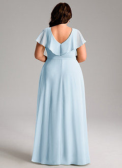 Azazie Lainey Bridesmaid Dresses Sky Blue A-Line with Pockets Chiffon Dress image9