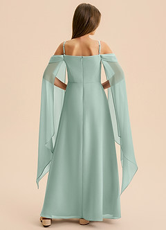 Azazie Moana Junior A-Linie Plissee Chiffon Kleid Agave image5
