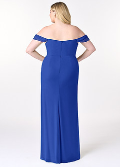 Azazie Tessa Bridesmaid Dresses Royal Blue Sheath Sweetheart Off-The-Shoulder Mesh Convertible Dress image9