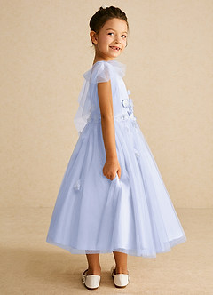 Azazie Minia Flower Girl Dresses Lavender A-Line Bow Matte Satin Dress image2