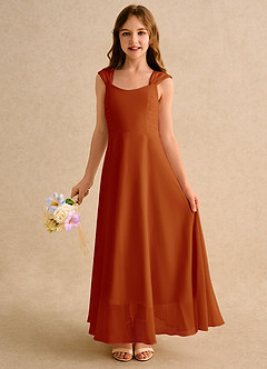 Azazie Oasis Junior Formal Flower Girl Klänningar Klä A-Line i Chiffong Plisserad image1