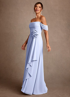 Azazie Amherst Mother of the Bride Dresses Ice A-Line Off the Shoulder Chiffon Dress image4