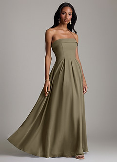 Azazie Lucienne Bridesmaid Dresses Willow Green A-Line Strapless Chiffon Convertible Dress image6