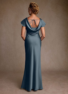 Azazie Shelby vestidos de madre de la novia Vestido de Crepúsculo de Satén Elástico de Corte Sirena con Plisado image2
