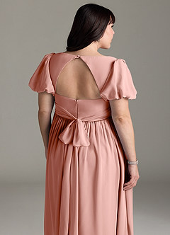 Azazie Madisynn Brautjungfernkleider für Schwangere Schleifen Chiffon Bodenlänge Kleid image10