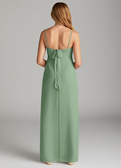 Azazie Mai Junior Matcha Sheath Pleated Chiffon Dress image2
