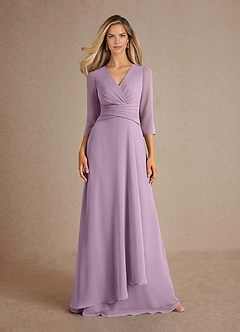 Azazie Mayfield Mother of the Bride Dresses Wisteria A-Line Pleated Chiffon Dress image6
