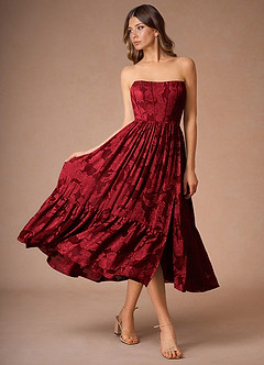 Eole Ruby Red Midi Dress image4