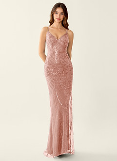 Magnolia Dusty Pink Mermaid Sequined embroidery Prom Dress image3