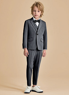 front Oliver Boys Charcoal 5-Piece Suit
