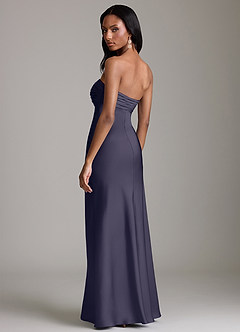 Azazie Saylor Vestidos de damas de honor Vestido de Tormenta de Satén Elástico de Corte Sirena con Sin tirantes image5