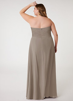 Azazie Arabella Allure Abiti da Damigella Abito Convertibile A-Line in Chiffon Scollo a Cuore Taupe image13