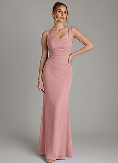 Azazie Agustina Bridesmaid Dresses Dusty Rose Mermaid Corset Chiffon Dress image1