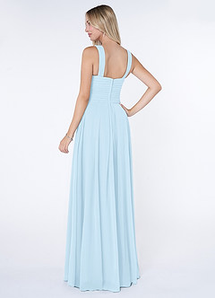 Azazie Kaleigh Bridesmaid Dresses Sky Blue A-Line Pleated Chiffon Dress image4