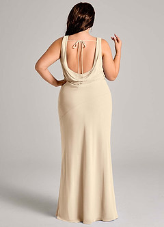 Azazie Rylina Bridesmaid Dresses Champagne Mermaid Pleated Chiffon Dress image8