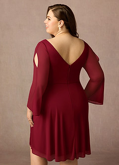 Azazie Teraso Abiti per la Madre della Sposa Abito A-Line in Maglia Plissettato Borgogna image15