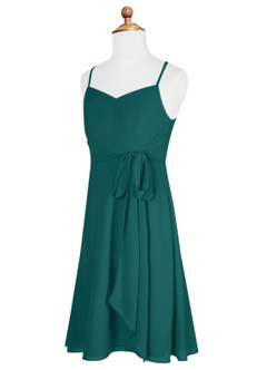 Azazie Doll Junior Peacock A-Line Bow Chiffon Dress image7