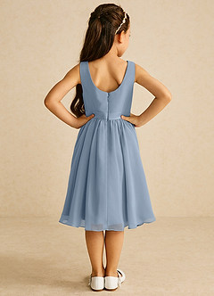 Azazie Ari Flower Girl Dresses Dusty Blue A-Line Sleeveless Chiffon Dress image6