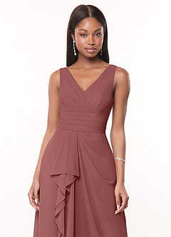 Azazie Julianna Bridesmaid Dresses Amethyst A-Line Chiffon Dress image5