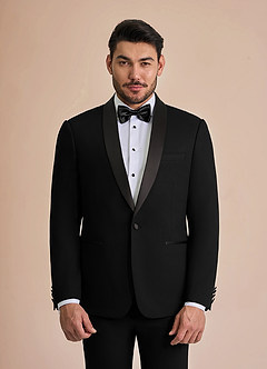 front Winston Schwarz Smokingjacke mit Schalkragen