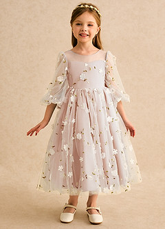 Azazie Elowen Flower Girl Dresses English Rose A-Line Sweetheart Neckline Lace Dress image3