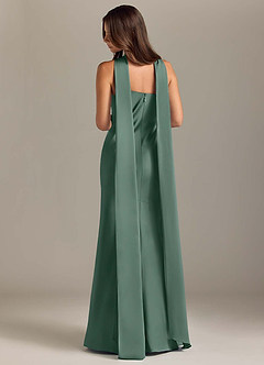 Azazie Kinsley Abiti da Damigella Abito Sirena in Raso Elasticizzato Spacco Laterale Eucalipto image2