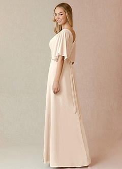 Azazie Cierra Bridesmaid Dresses White Alabaster A-Line V-Neck Chiffon Dress image5
