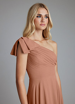 Azazie Elinora Final Sale Black A-Line One Shoulder Chiffon Dress image5