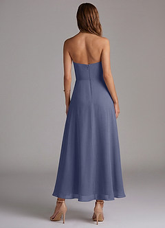 Azazie Wren Vestidos de madrinha de casamento Vestido Tormentoso de Chiffon de Linha A com Sem alças image4