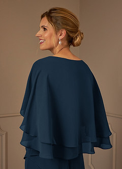 Azazie OHara Mother of the Bride Dresses Dark Navy A-Line V-Neck Chiffon Dress image7