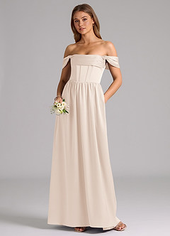 Azazie Hattie Bridesmaid Dresses White Alabaster A-Line Corset Stretch Satin Dress image5