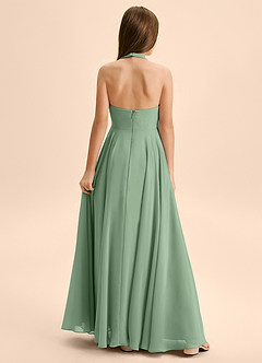 Azazie Kady Junior Matcha A-Line Sweetheart Neckline Chiffon Dress image2