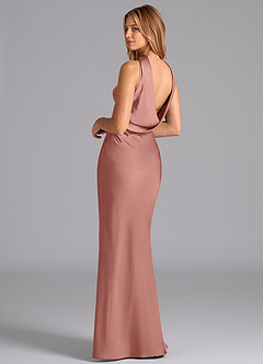 Azazie Lusinda Brudtärnklänningar Klä av Sjöjungfru i Stretch Satin Axelbandslös Rosett image2