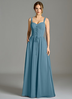 Azazie Porscha Suknie dla druhen Linia A Dekolt w kształcie serca Szyfon Do ziemi Sukienka image3