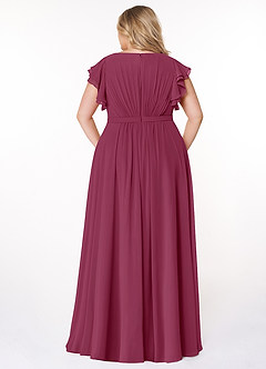 Azazie Daphne Modest Bridesmaid Dresses A-Line Ruffled Chiffon Floor-Length Dress image7