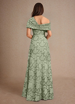 Azazie Milton Kleider für die Brautmutter A-Linie Plissee Blumen-Burnout Kleid Agave image2